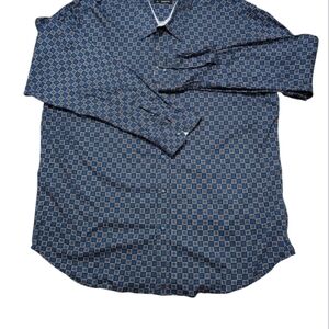 Buttercloth 2X Regular Fit Geometric Button Down